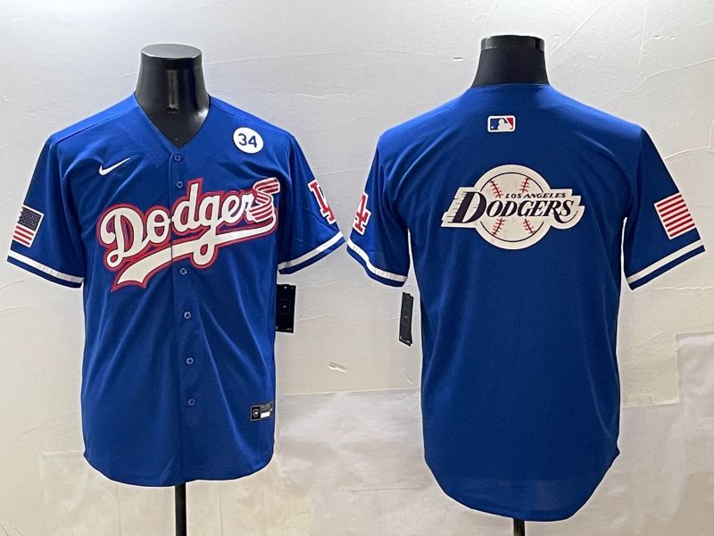 Men Los Angeles Dodgers Blank Blue Second generation Joint Name Nike 2025 MLB Jersey style 33->los angeles dodgers->MLB Jersey